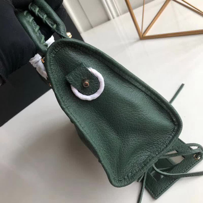 BALENCIAG巴黎世家 義大利進口頂級山羊皮 小金釘 深灰色 手提肩背斜挎包  BL1606